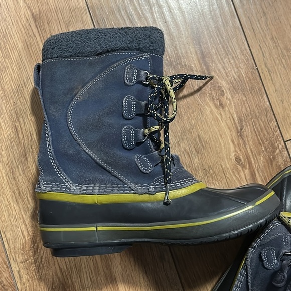 LL Bean Snow Winter Duck Tall Boots Blue Lined Youth Size - Picture 6 of 9